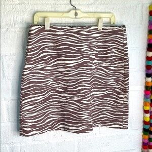 Loft Animal Print Side Zip Work Skirt sz 12